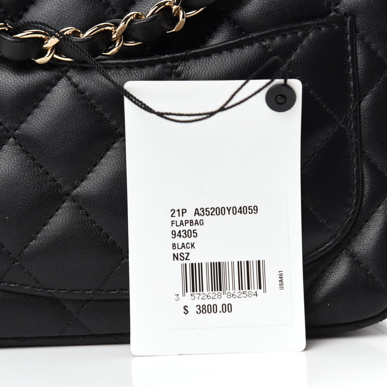 Chanel Lambskin Quilted Mini Square Flap Black 10 of 11