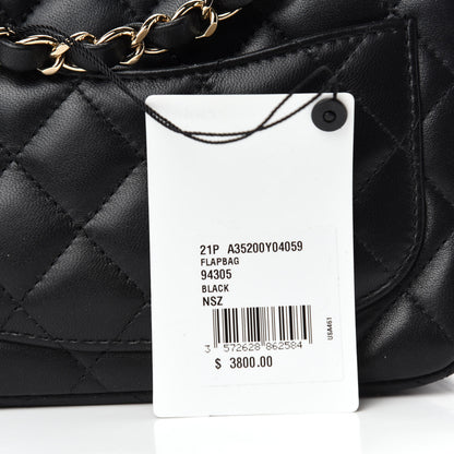 Chanel Lambskin Quilted Mini Square Flap Black 10 of 11