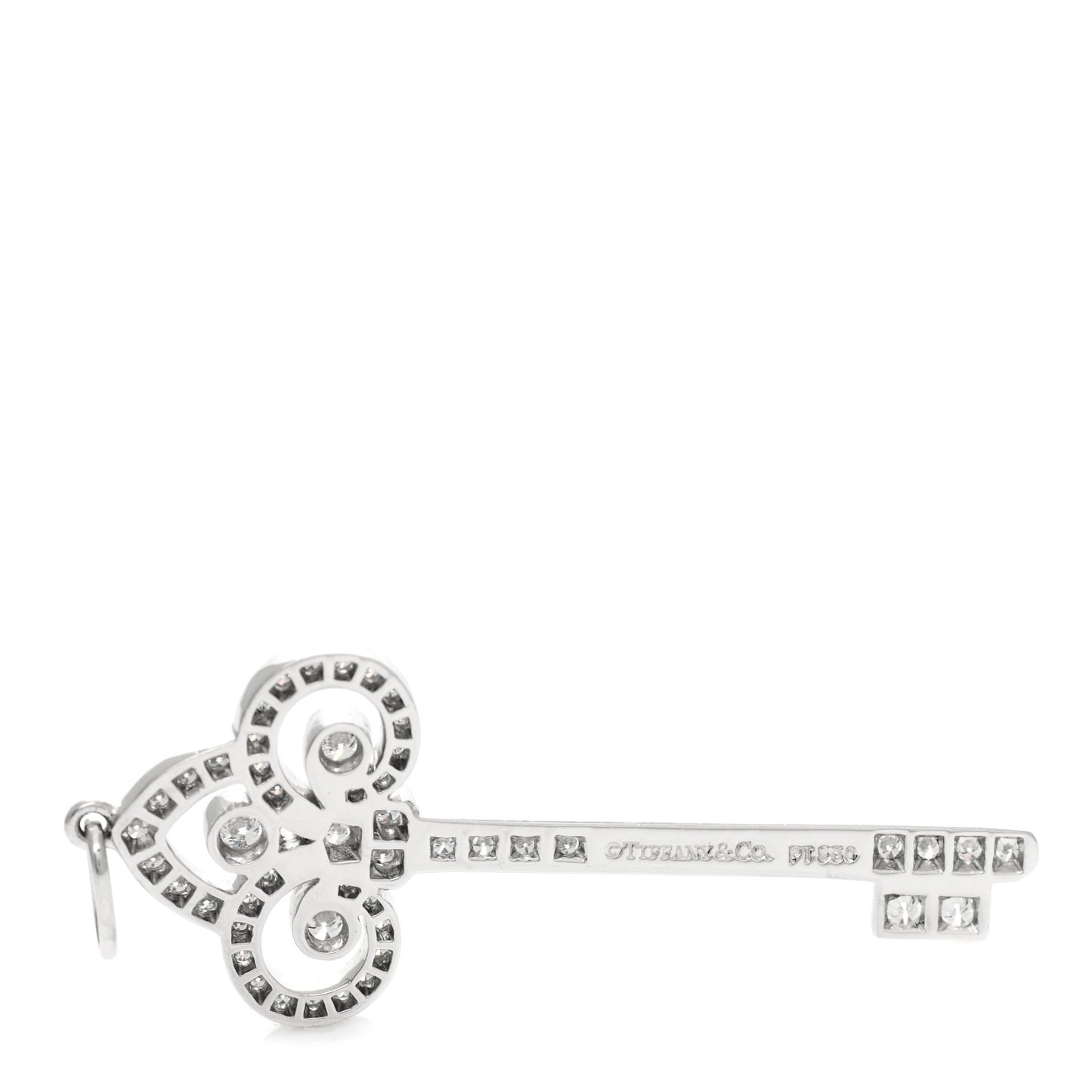 Platinum Diamond .41ct Fleur De Lis Key Pendant