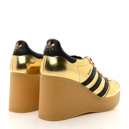 Gucci X ADIDAS Ginza Calfskin Demetra Gazelle Wedge Sneakers 41 King Gold Black 4 of 8