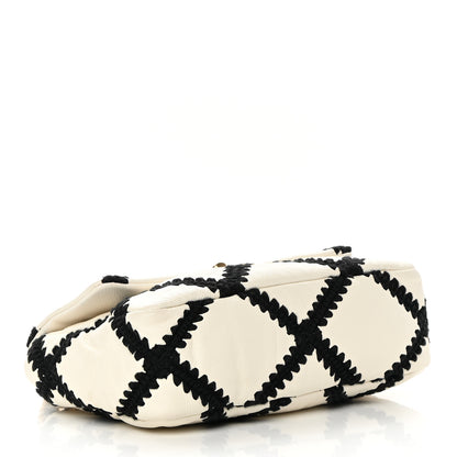 Chanel Calfskin Crochet Medium Chanel 19 Flap White Black 4 of 13