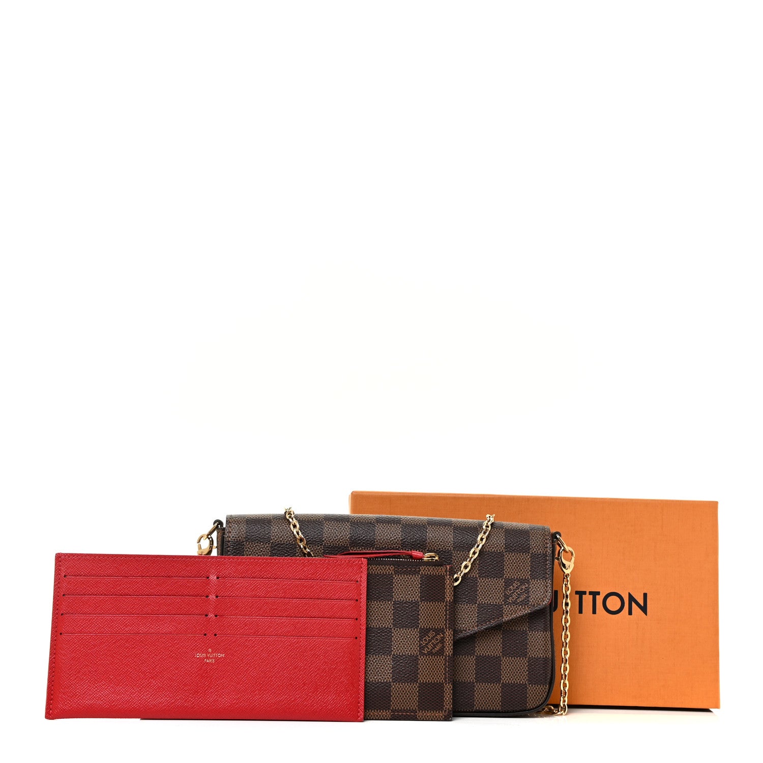 Louis Vuitton Damier Ebene Pochette Felicie Chain Wallet 11 of 11