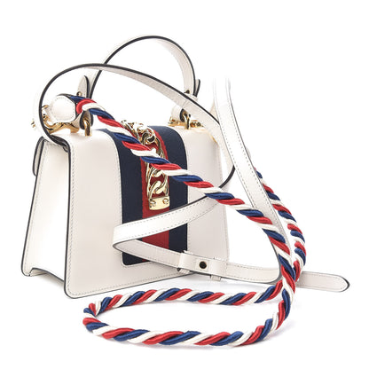 Gucci Calfskin Mini Sylvie Top Handle Bag White 4 of 12