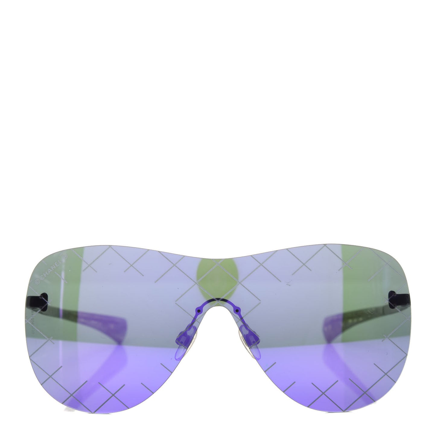 Acetate Shield Runway Sunglasses 71158 Silver Purple