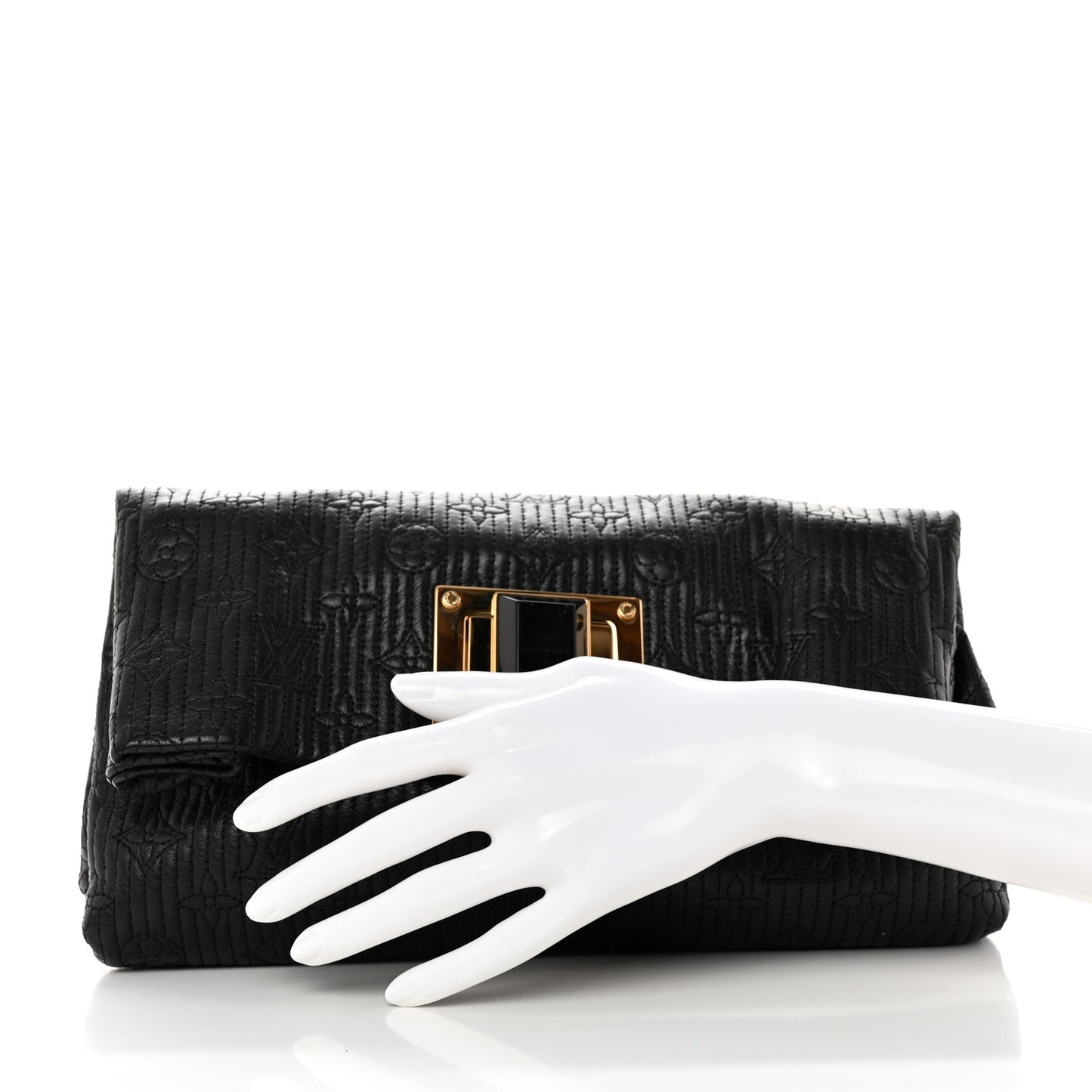 Calfskin Quilted Monogram Altair Clutch Black