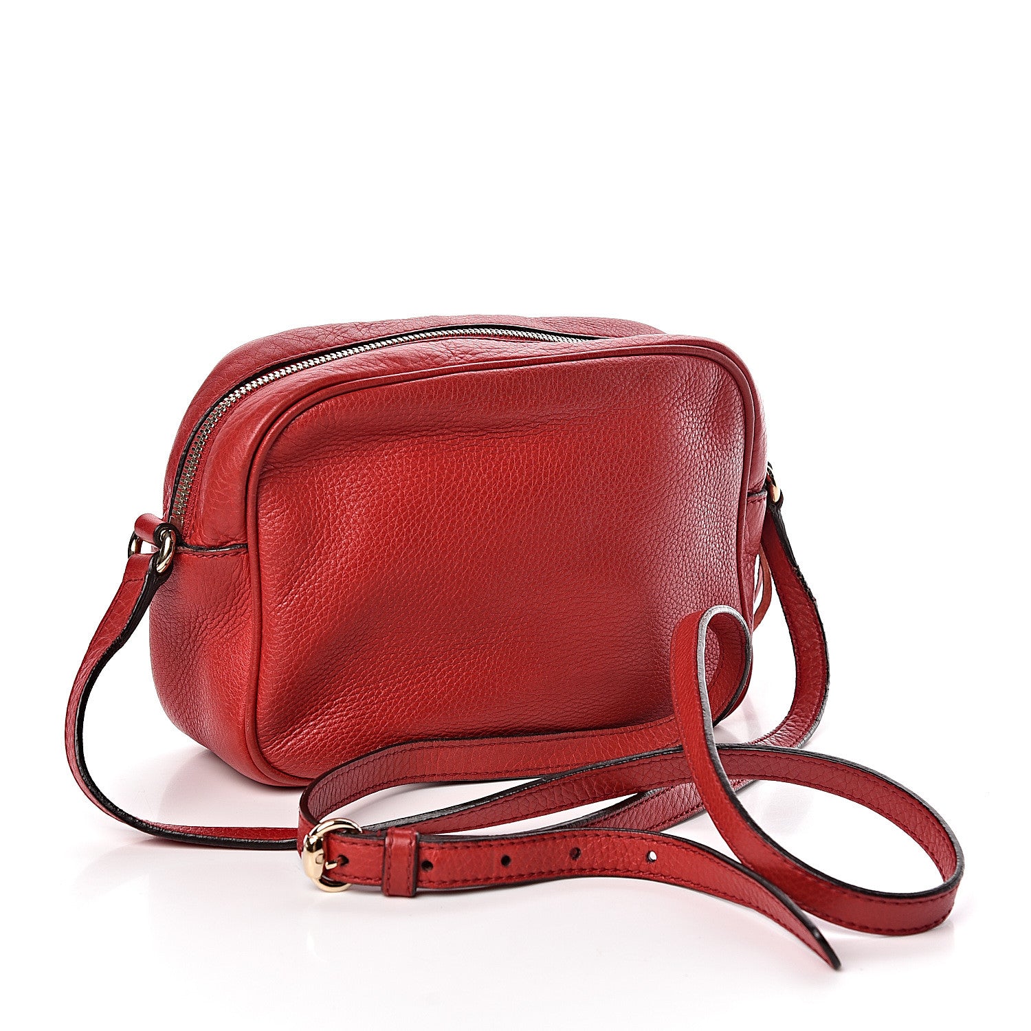Gucci Pebbled Calfskin Small Soho Disco Bag Tabasco Red 3 of 17