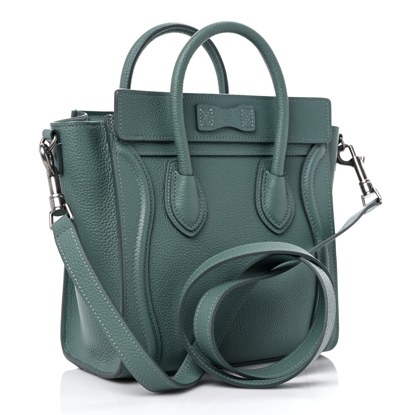 Drummed Calfskin Nano Luggage Celadon