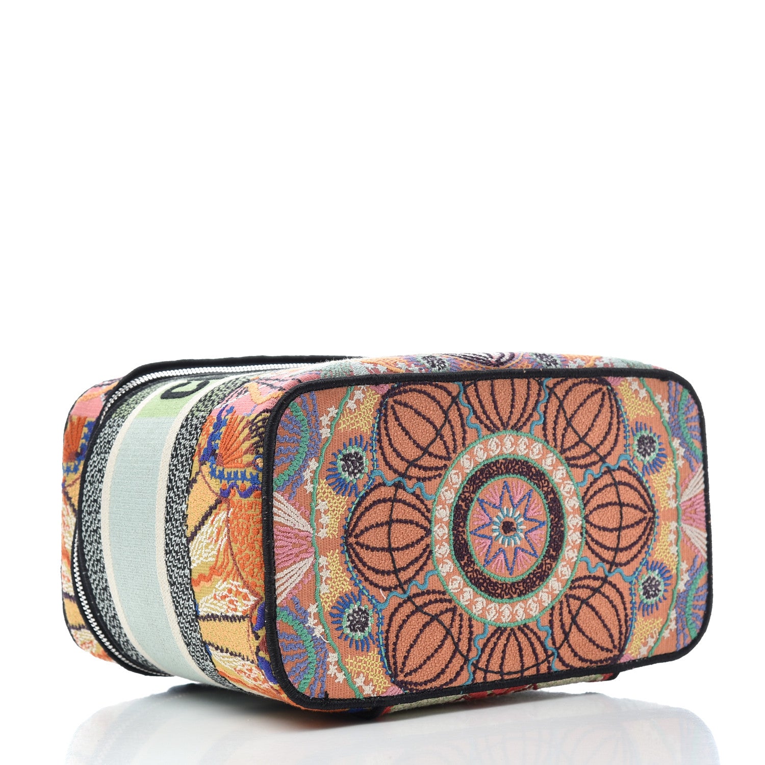 Christian Dior Canvas Embroidered Dior In Lights Diortravel Vanity Case Multicolor 4 of 7