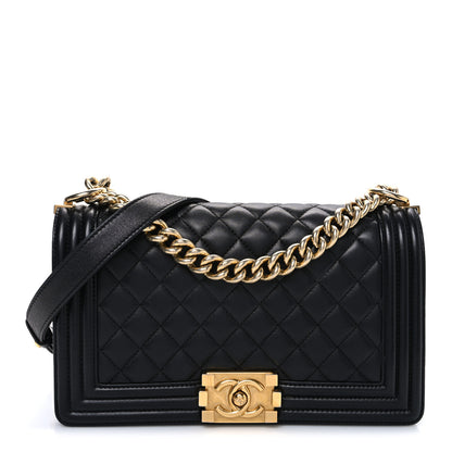Chanel Lambskin Quilted Medium Boy Flap Black 1 of 10