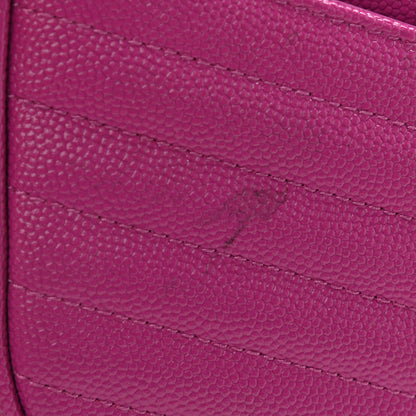 Saint Laurent Grain De Poudre Matelasse Monogram Mini Lou Camera Bag Bright Pink 9 of 10