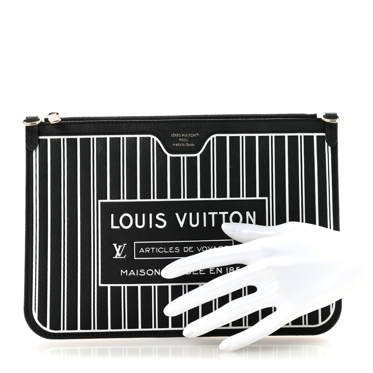 Louis Vuitton Calfskin Neverfull Inside Out MM Pochette Black 2 of 6