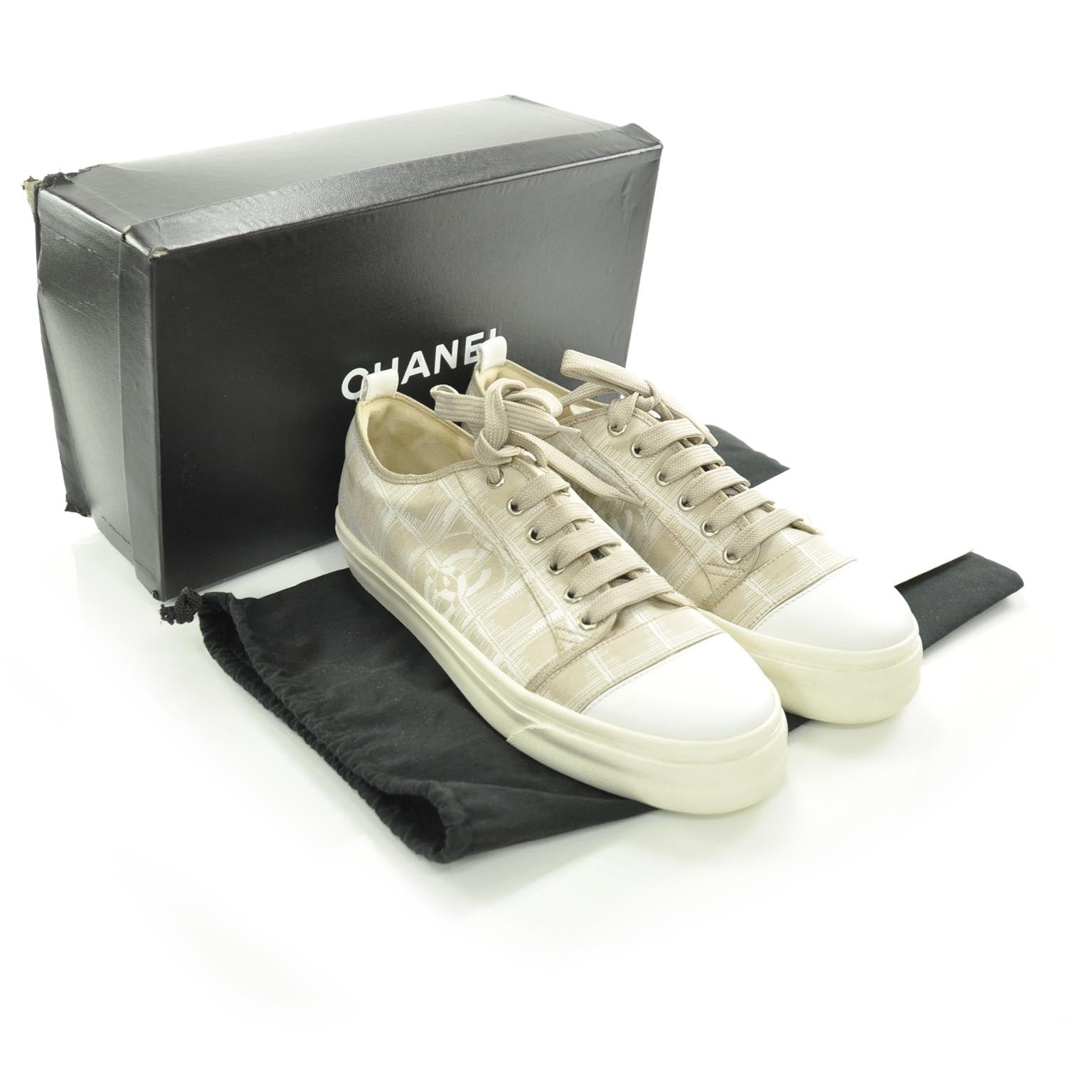 Chanel Nylon Travel Sneakers 41 Beige 2 of 7