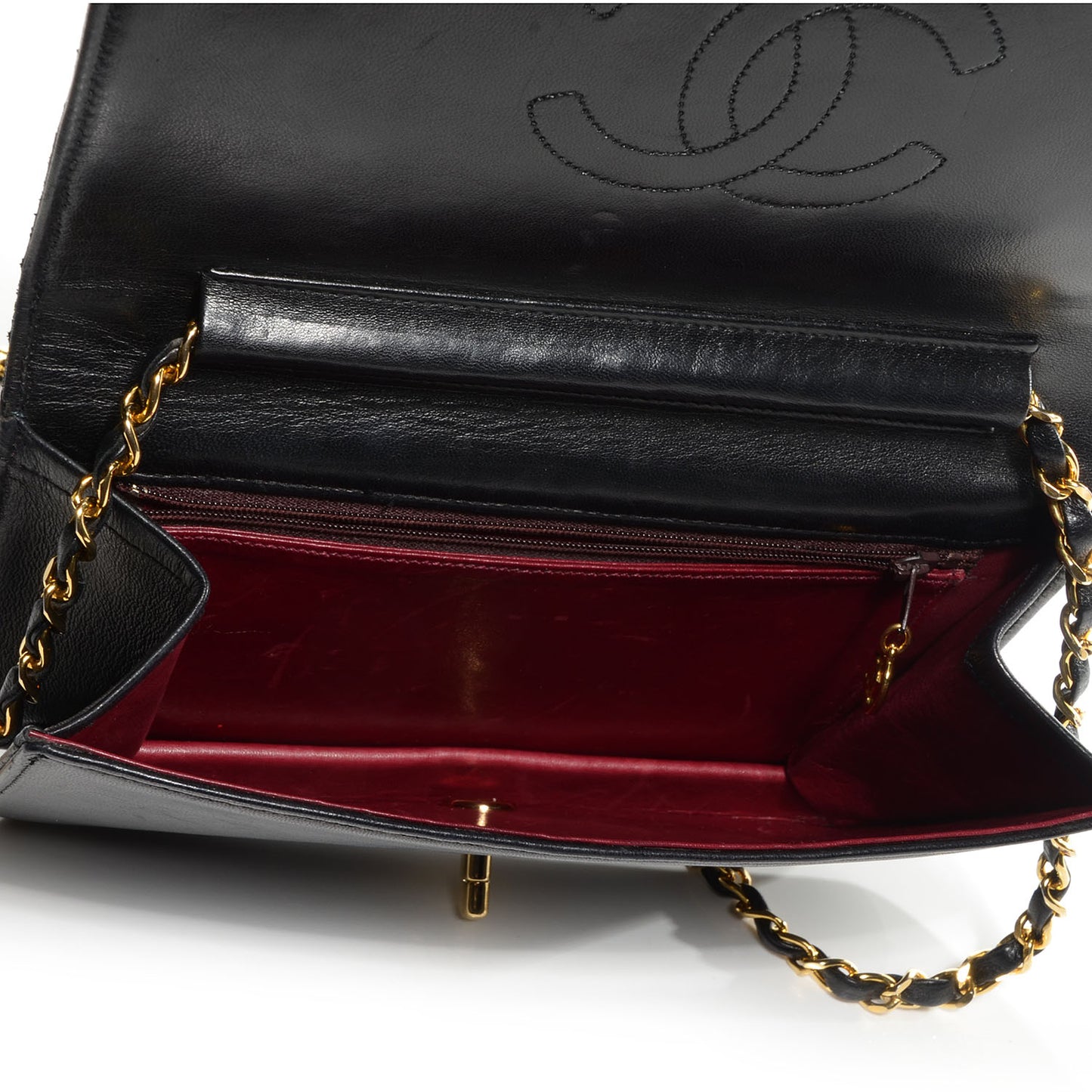 Lambskin Quilted Small Flap Bag Black