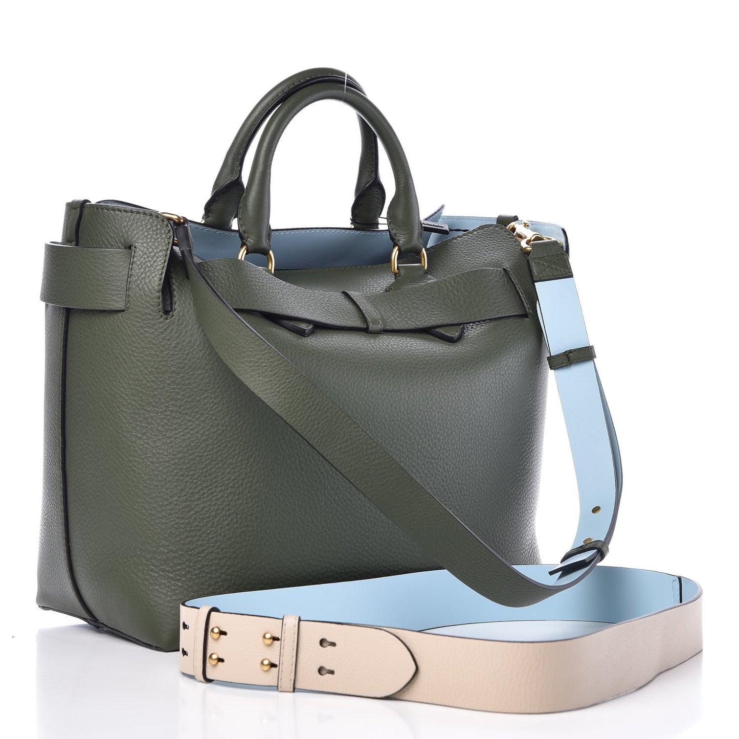 Soft Grain Calfskin Medium Belt Bag Sage Green