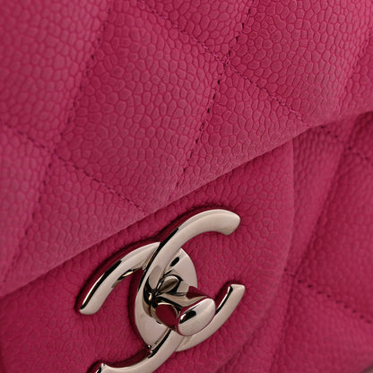 Chanel Iridescent Caviar Quilted Maxi Double Flap Hot Pink 11 of 13