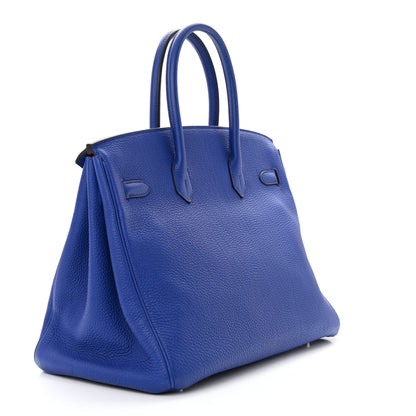 Hermes Togo Horseshoe Birkin 35 Bleu Electrique Magnolia 3 of 10