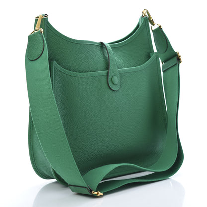 Hermes Taurillon Clemence Evelyne III PM Vert Vertigo 4 of 11