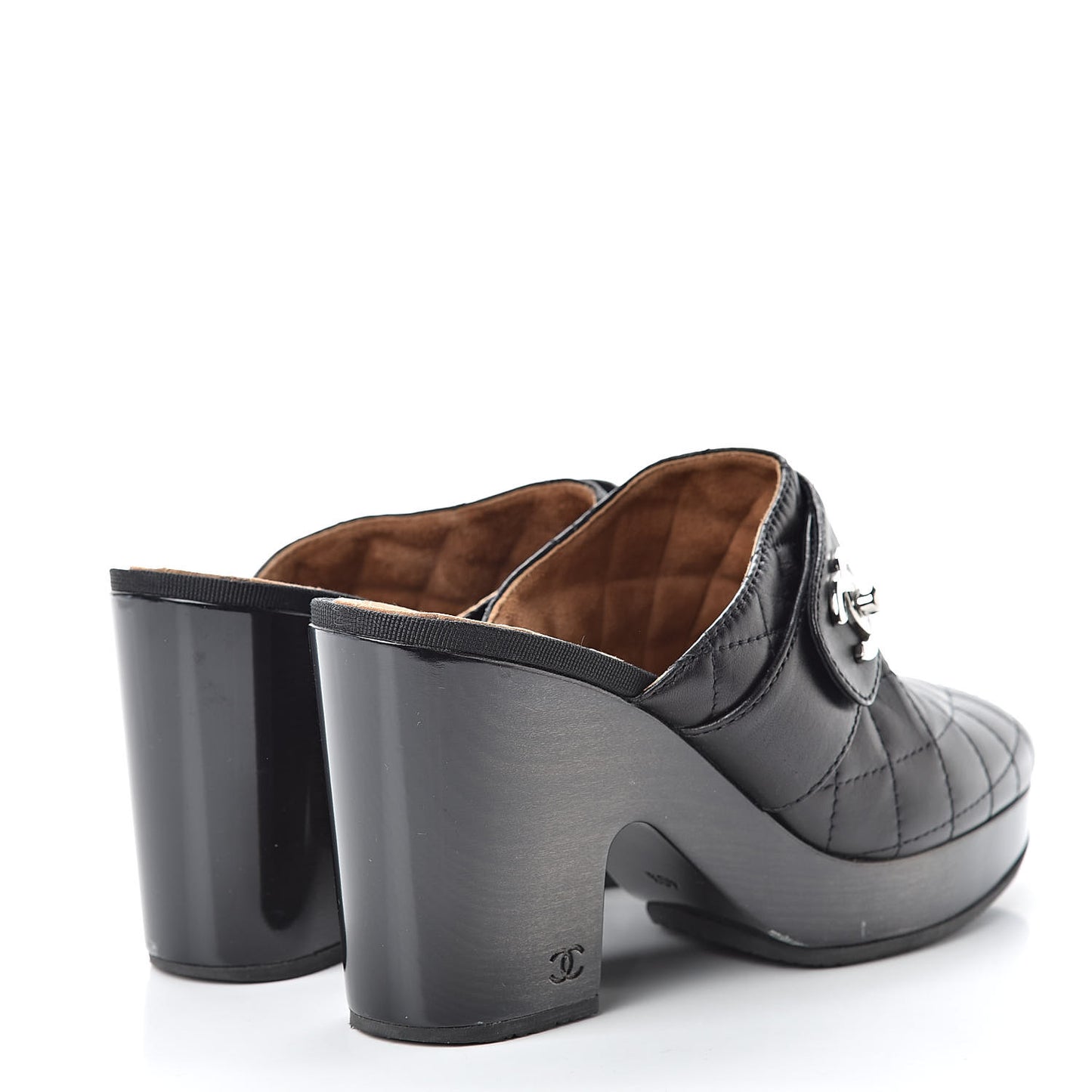 Lambskin Quilted CC Mules 40.5 Black