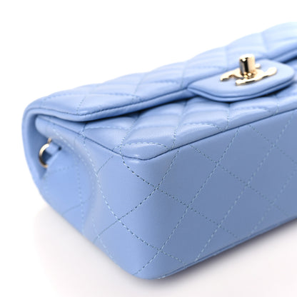 Chanel Lambskin Quilted Mini Rectangular Flap Light Blue 8 of 10