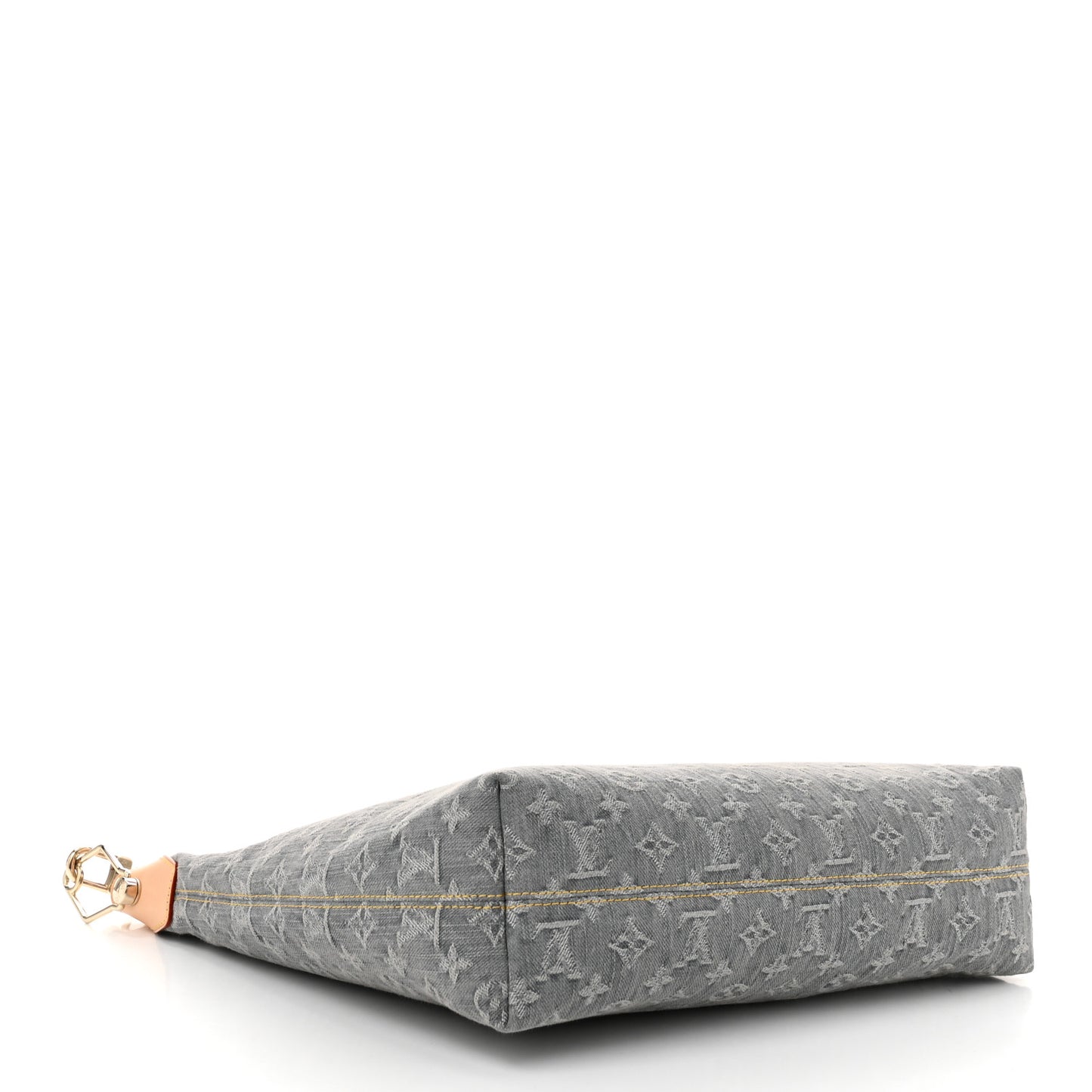 Monogram Denim Coussin Hobo MM Washed Gray