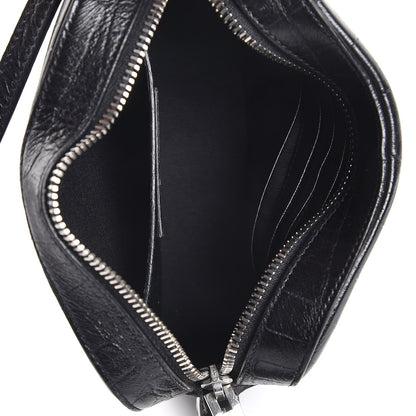 Saint Laurent Calfskin Crocodile Embossed Small Classic Monogram Camera Bag Black 5 of 8