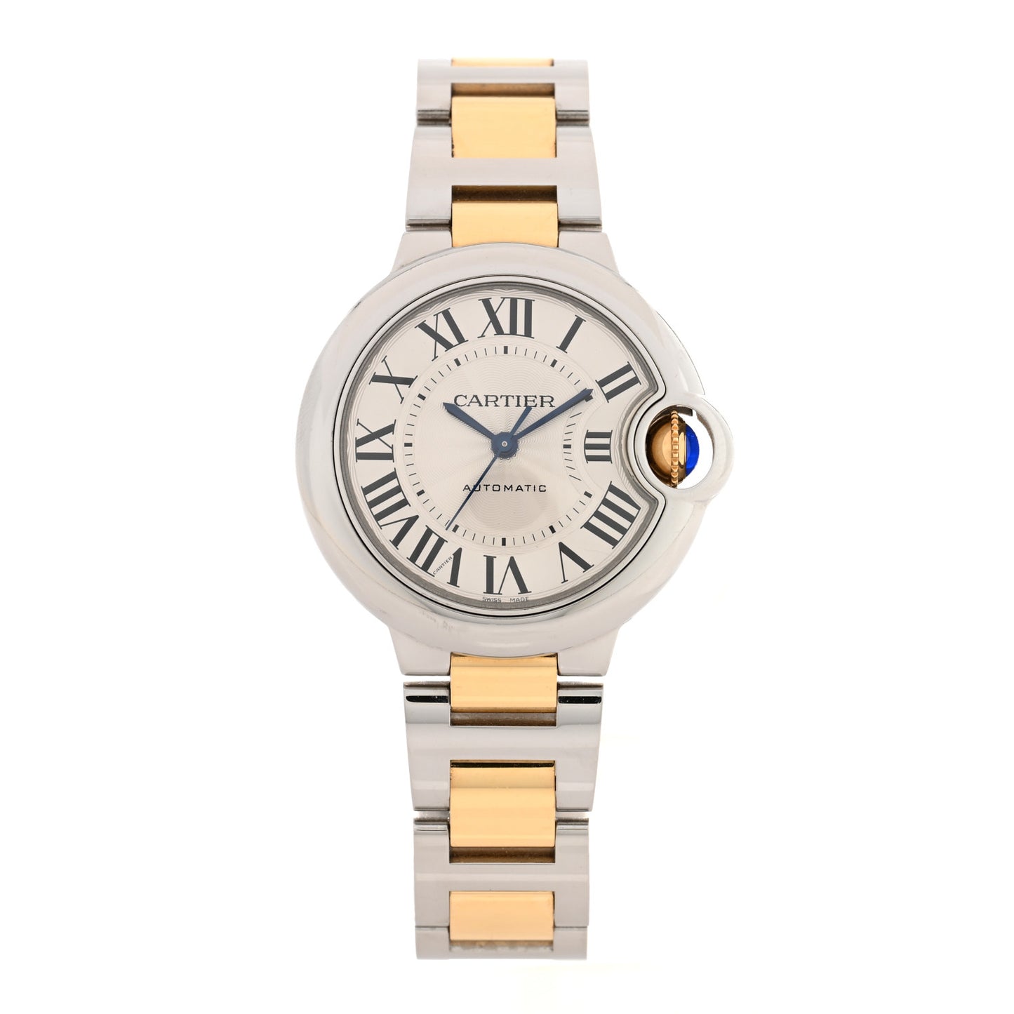 Stainless Steel 18K Yellow Gold 33mm Ballon Bleu De Cartier Automatic Watch