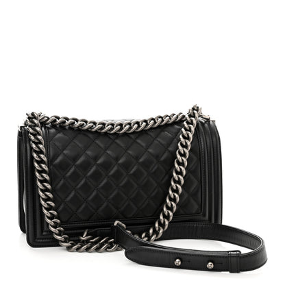 Chanel Lambskin Quilted Medium Boy Flap Black 3 of 11