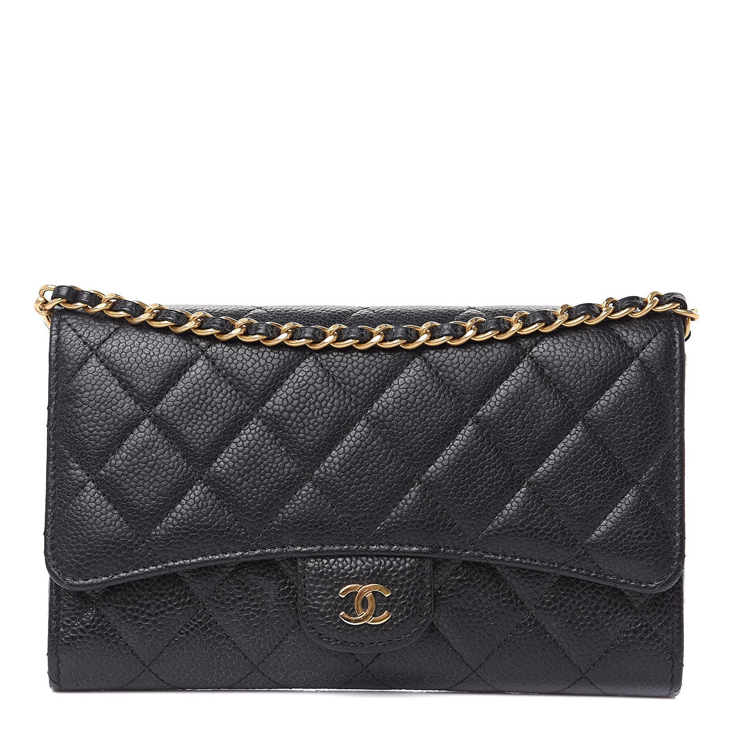 Chanel Caviar Quilted Wallet on Removable Chain Black 1 of 12