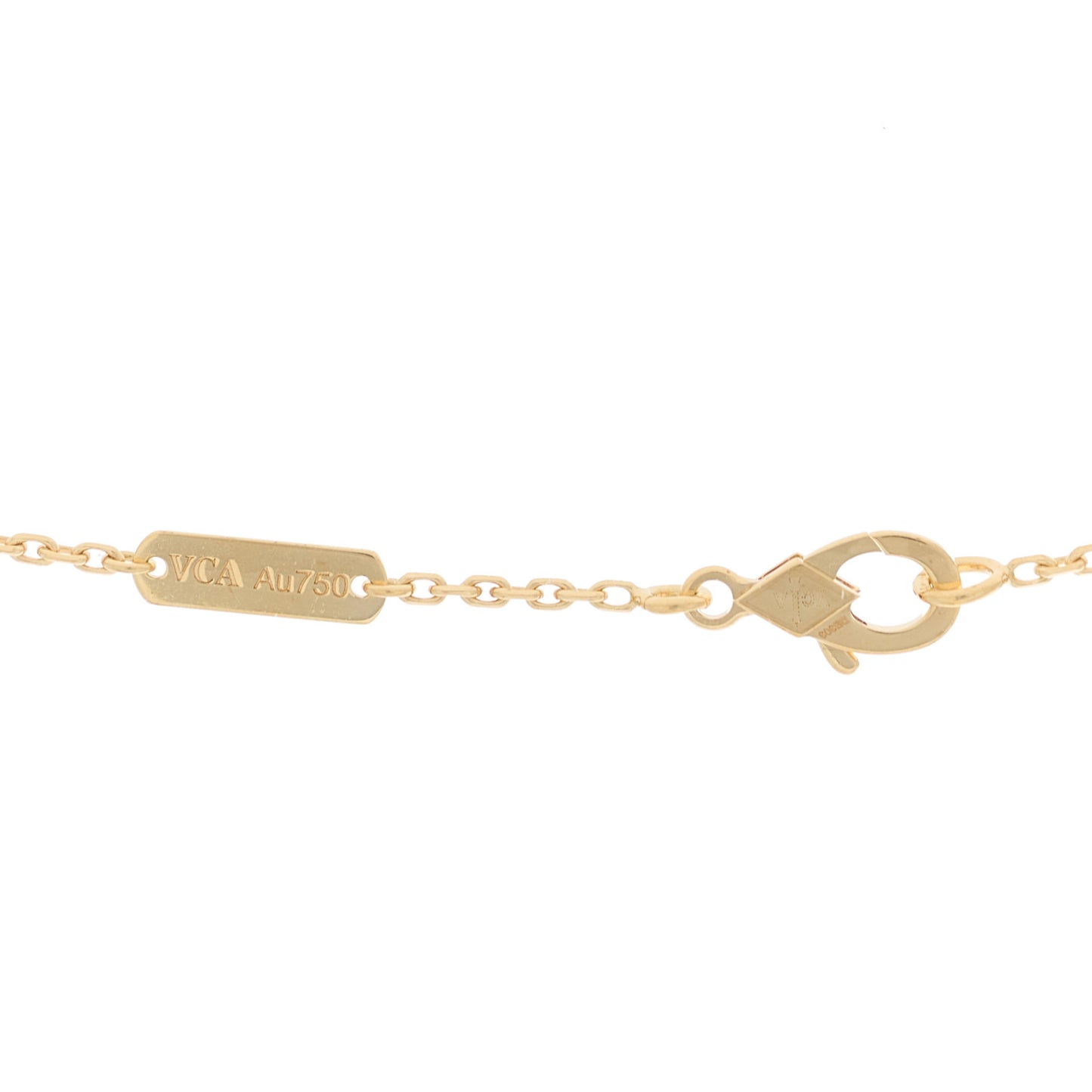 18K Yellow Gold Guilloche Vintage Alhambra Pendant Necklace