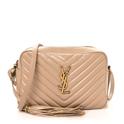 Saint Laurent Calfskin Matelasse Monogram Lou Camera Bag Dark Beige 1 of 12