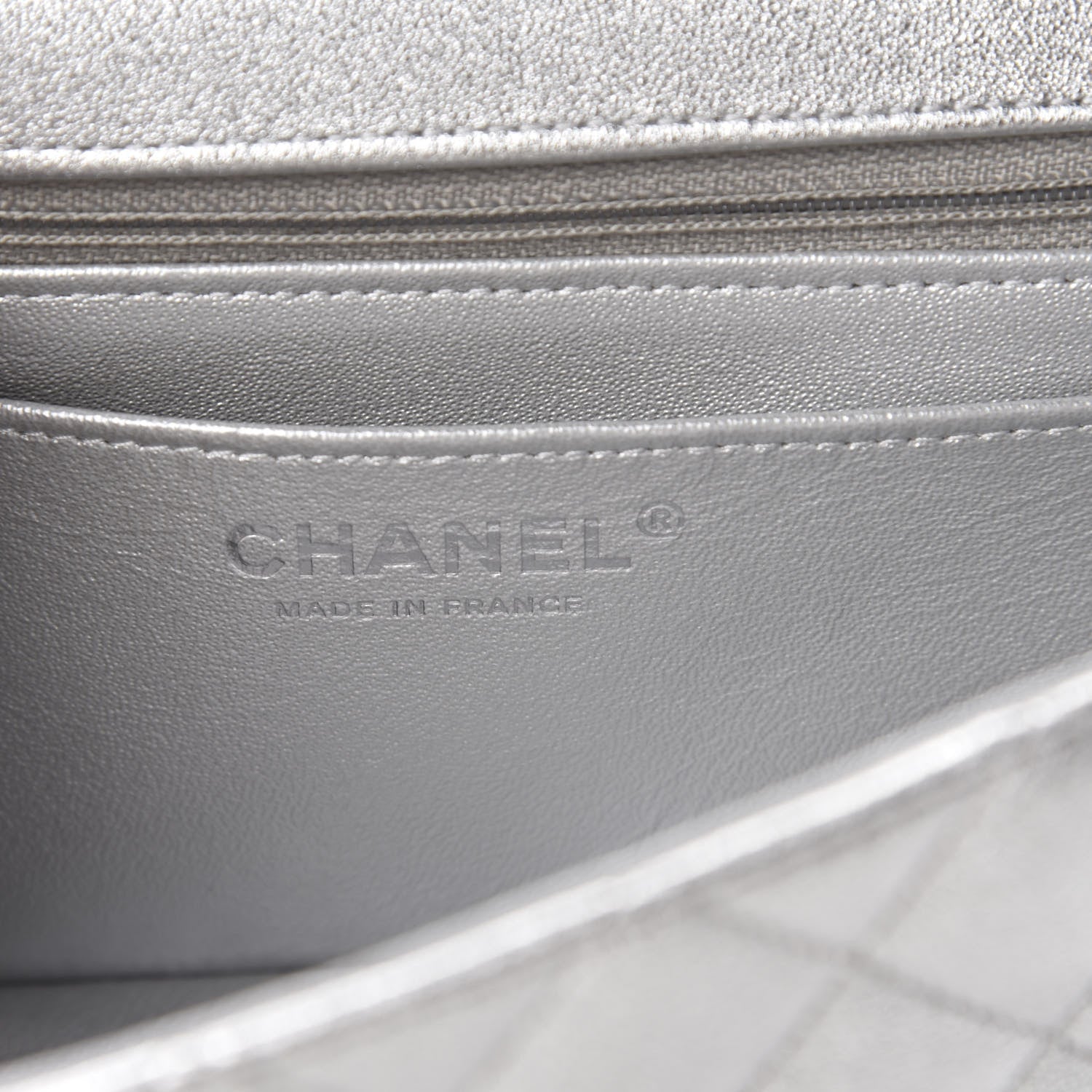 Chanel Metallic Lambskin Quilted Mini Rectangular Flap Silver 8 of 10