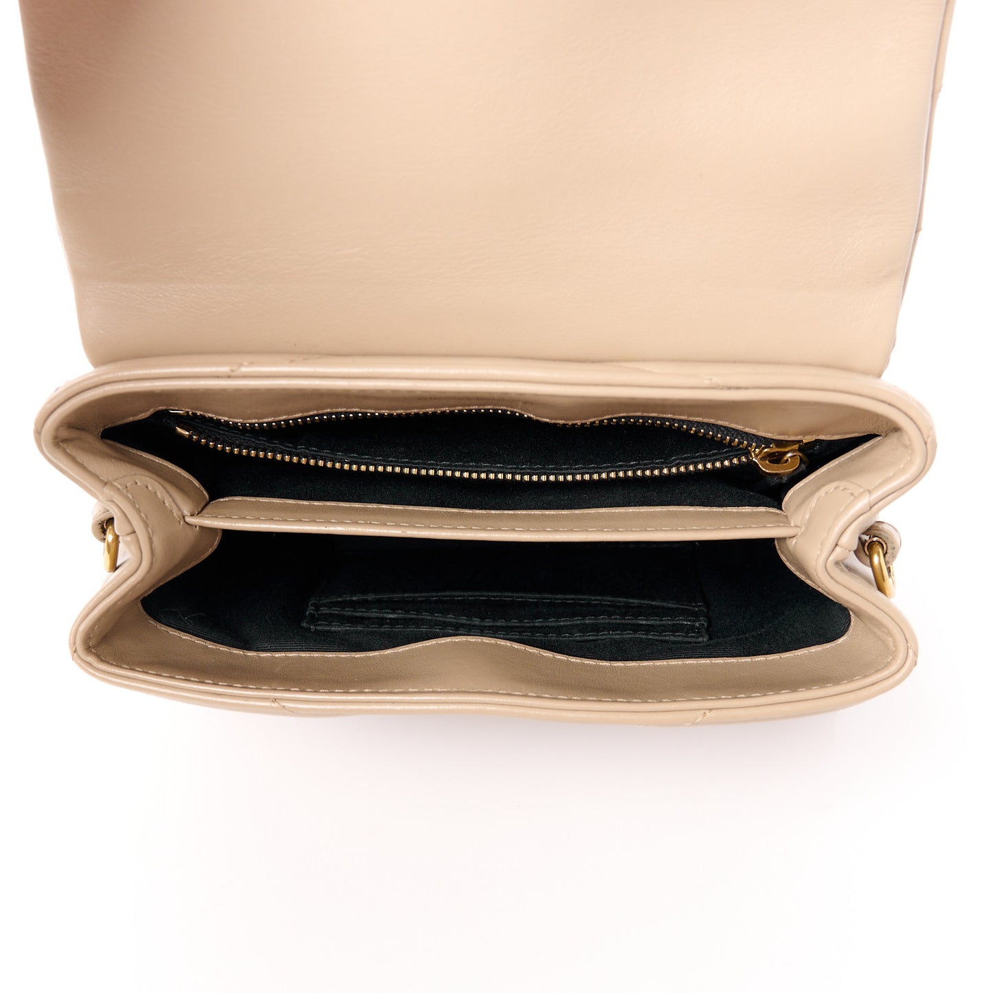 Calfskin Y Quilted Monogram Toy Loulou Crossbody Bag Dark Beige