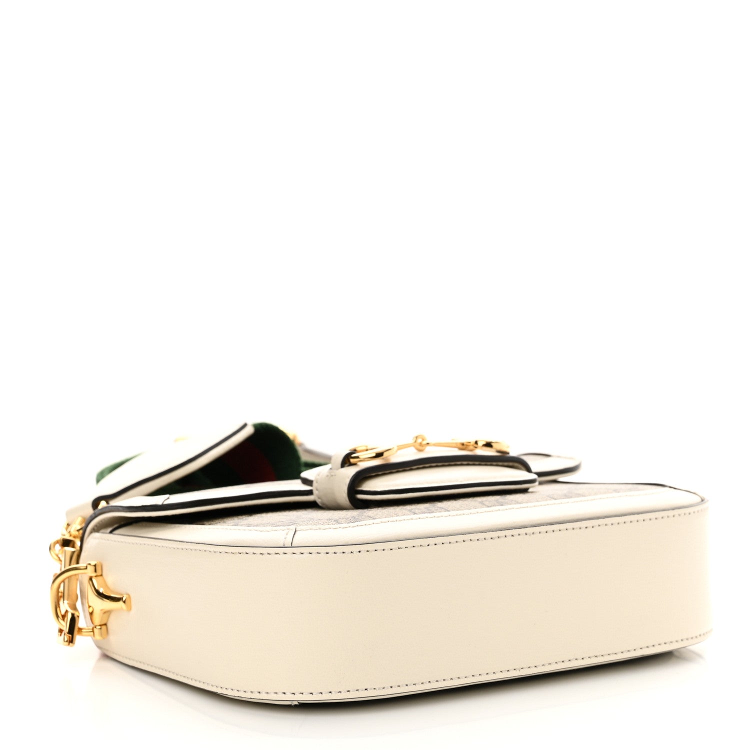 Gucci GG Supreme Monogram Web Mini Horsebit 1955 Shoulder Bag Beige Mystic White 4 of 11