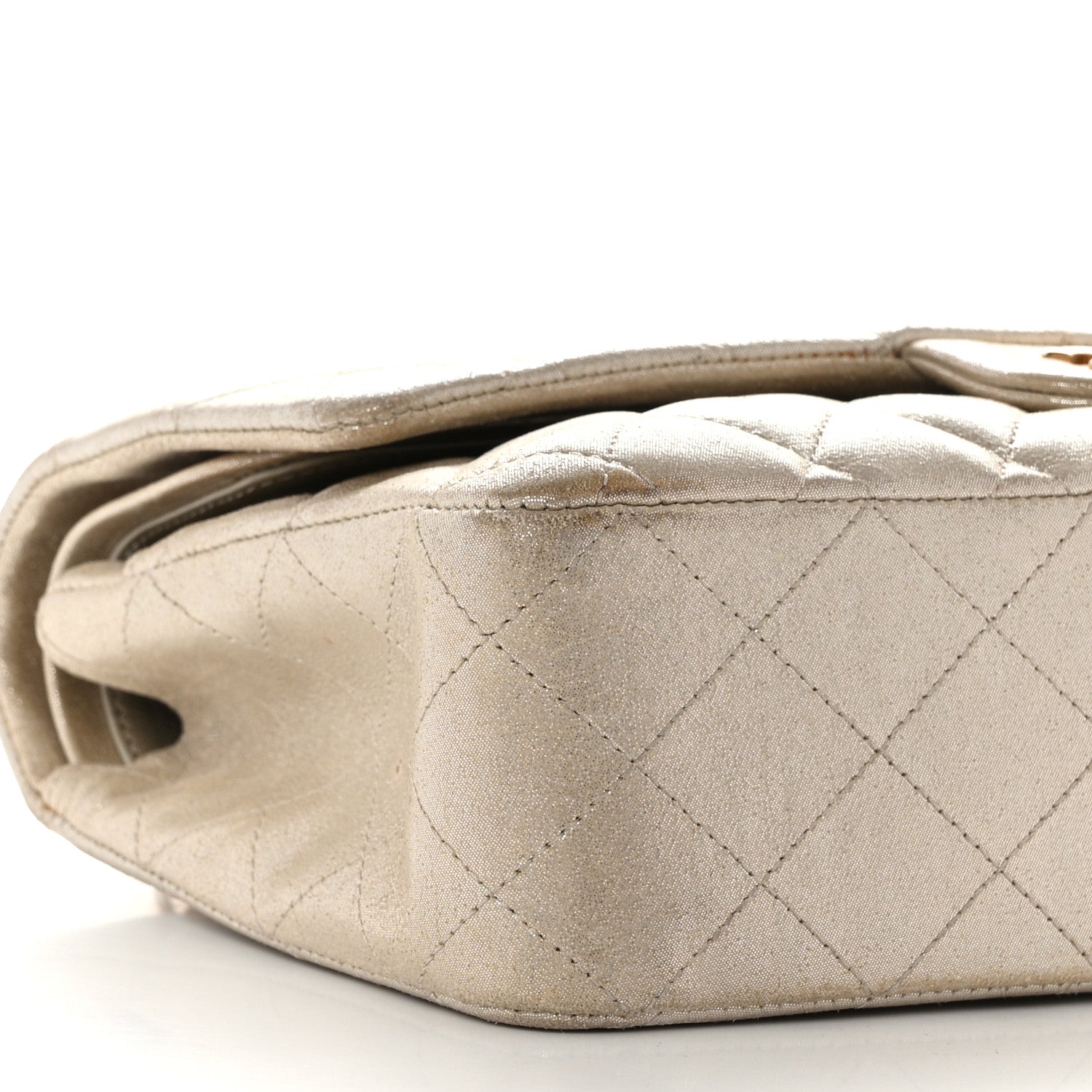 Chanel Iridescent Calfskin Quilted Medium Double Flap Light Gold 9 of 12