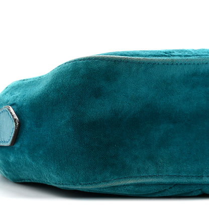 Gucci Velvet Matelasse Small GG Marmont Chain Shoulder Bag Pavone Cyan 9 of 14