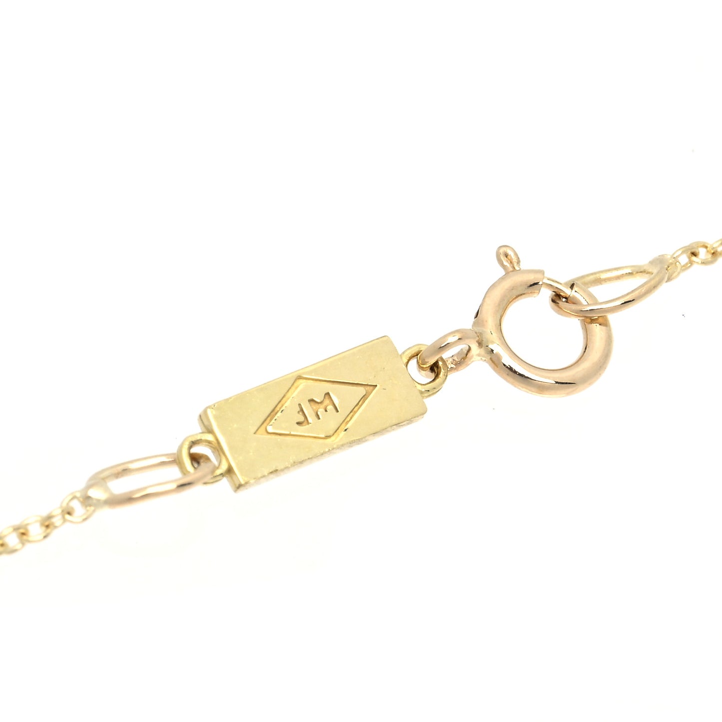 18K Yellow Gold Diamond Mini Wishbone Pendant Necklace