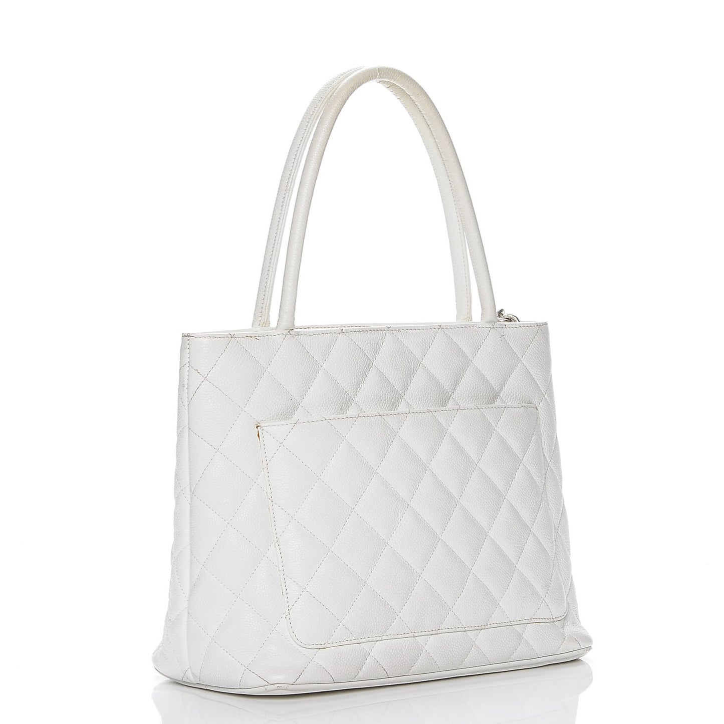 Caviar Quilted Medallion Tote White