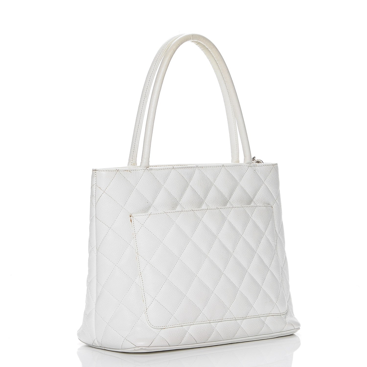 Chanel Caviar Quilted Medallion Tote White 3 of 12