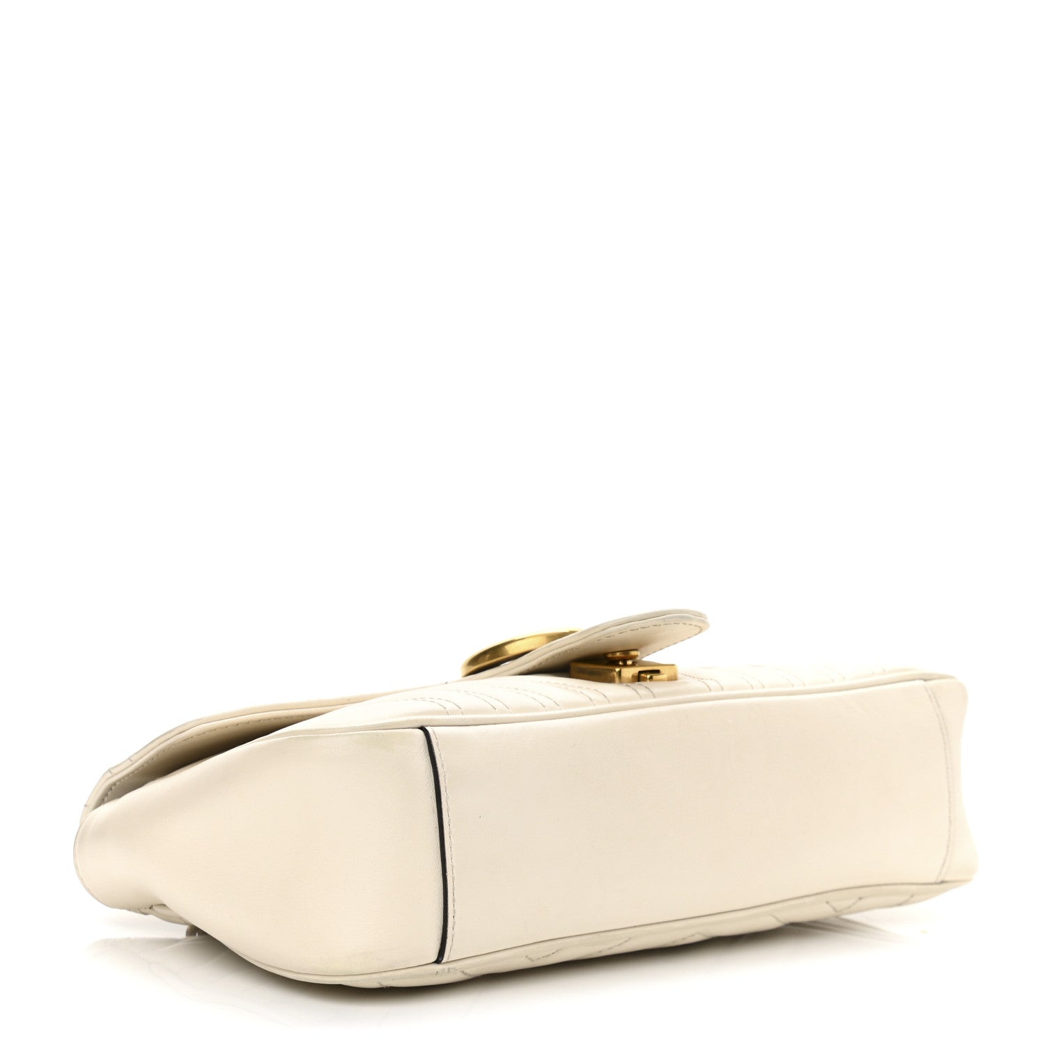 Gucci Calfskin Matelasse Small GG Marmont Shoulder Bag White 4 of 12