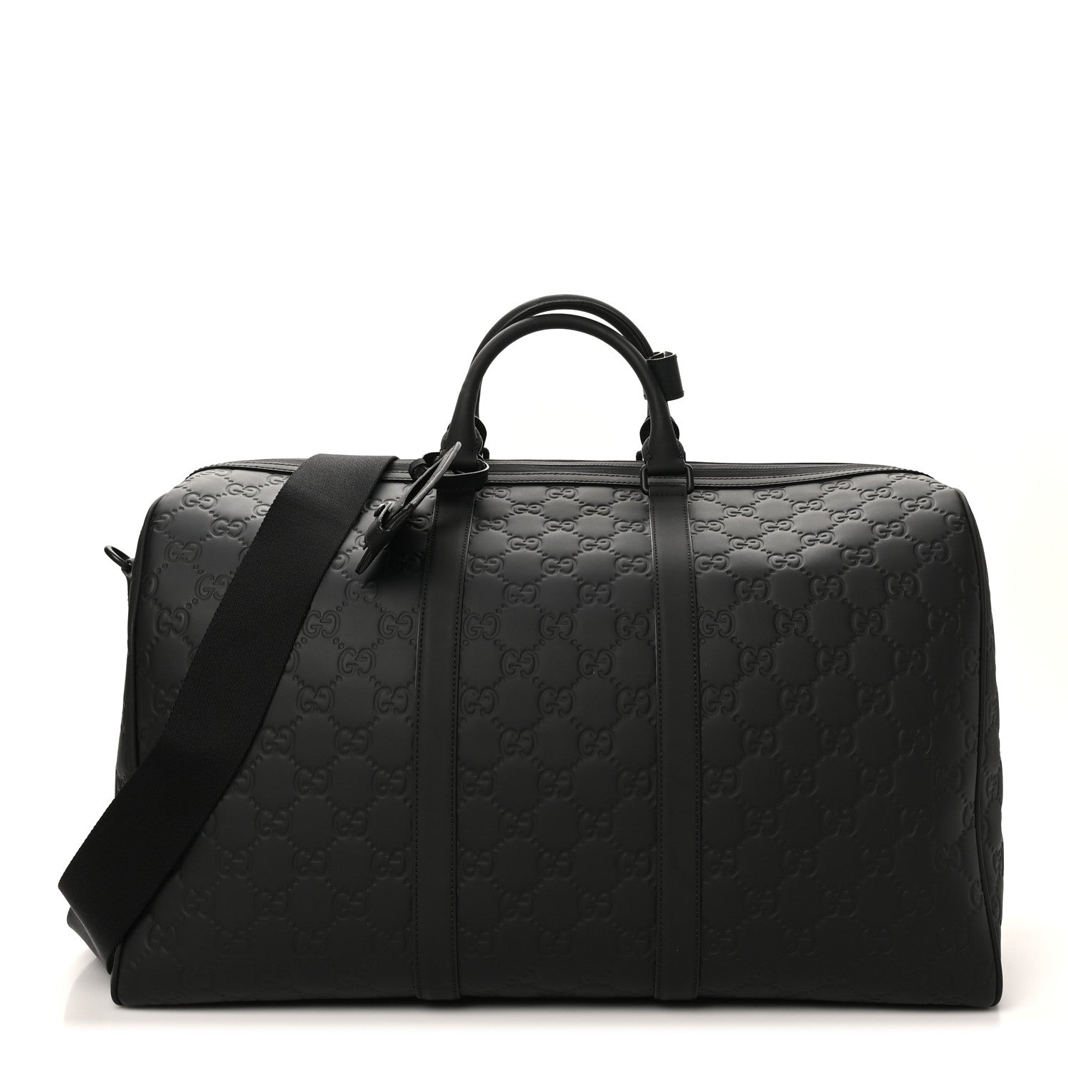 Gucci Rubber Effect GG Embossed Large Duffle Bag Black 1 of 9