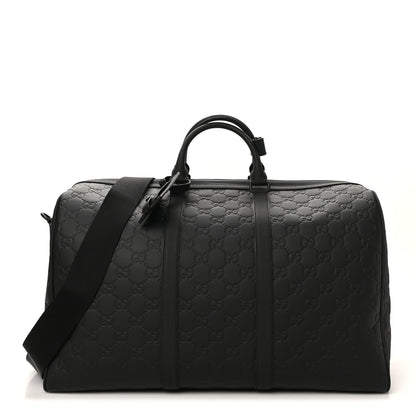 Gucci Rubber Effect GG Embossed Large Duffle Bag Black 1 of 9