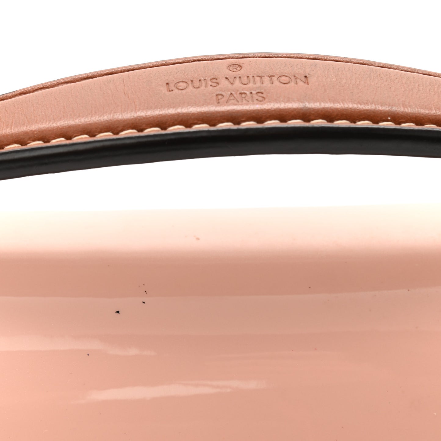 Patent Calfskin Monogram Cherrywood BB Rose Ballerine