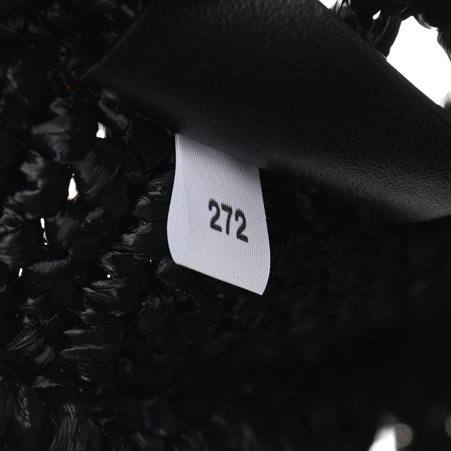 Prada Yarn Raffia Effect Crochet Logo Embroidered Tote Bag Black 7 of 10