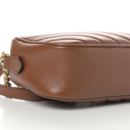 Gucci Glazed Calfskin Matelasse Diagonal Small GG Marmont Chain Shoulder Bag Cuir 9 of 11