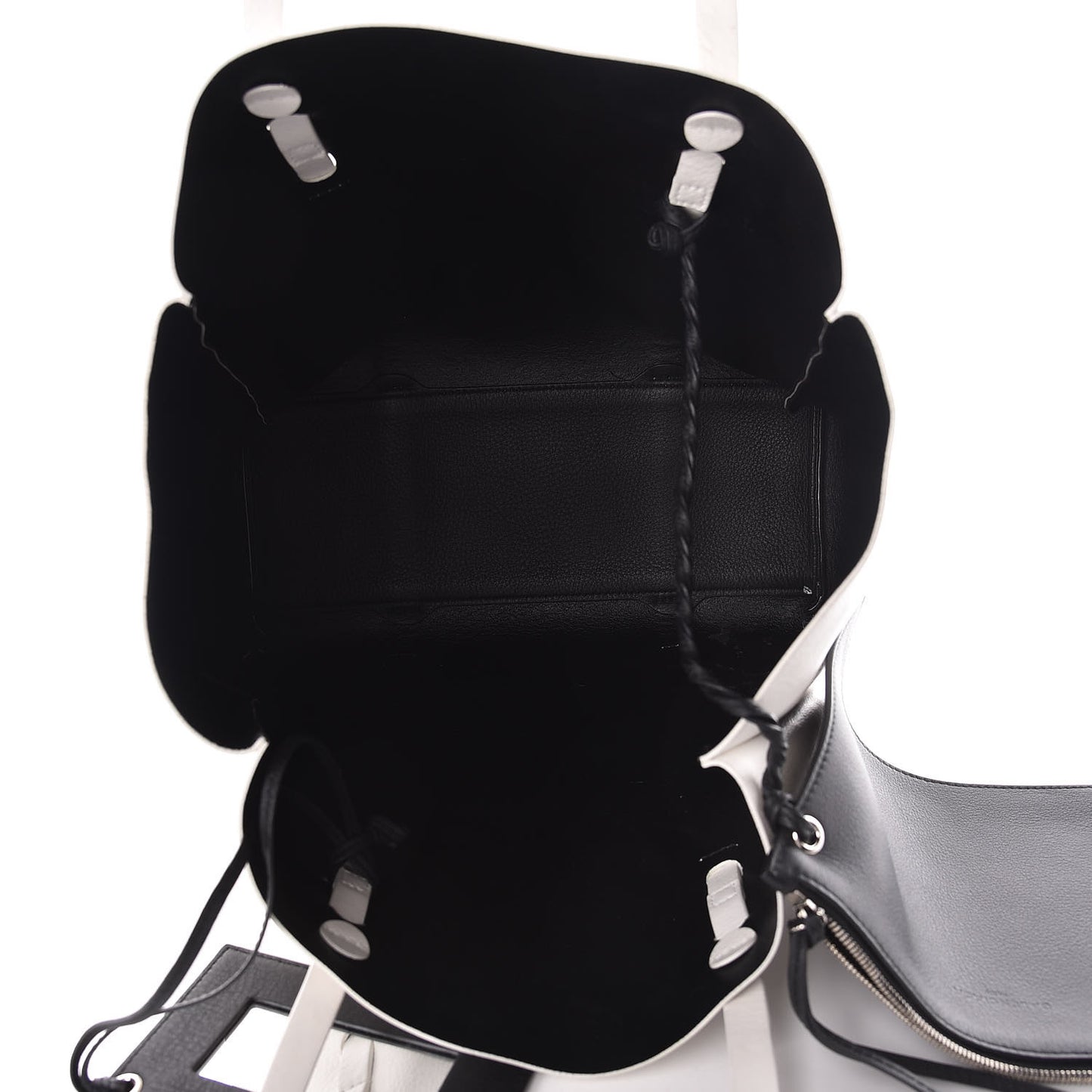 Smooth Calfskin Double Sided Small Everyday Tote Optic White Black