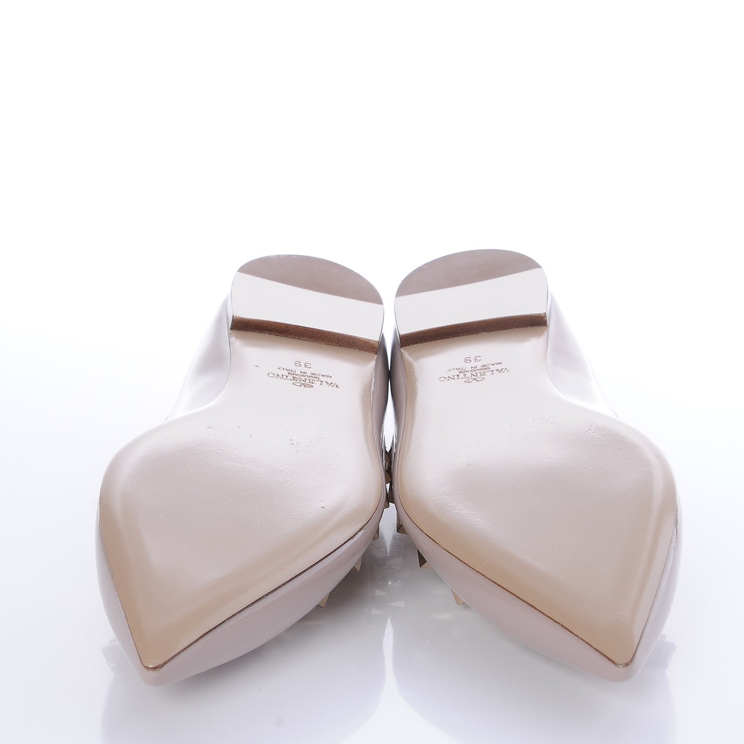 Valentino Garavani Patent Rockstud Ballerina Flats 39 Poudre 5 of 8