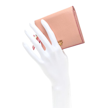 MCM Grained Calfskin Mina Mini Wallet Pink Blush 2 of 14