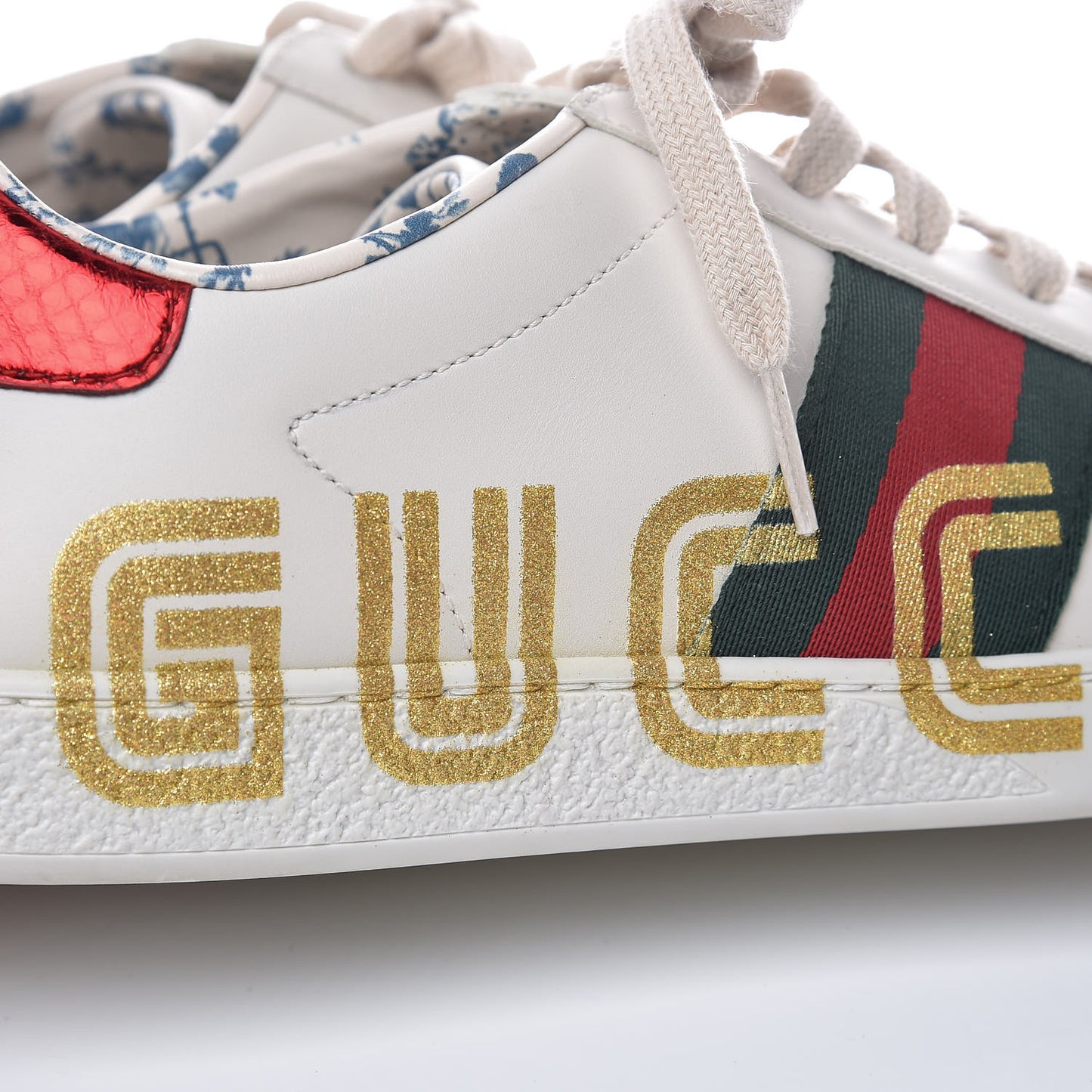 X SEGA Calfskin Ayers Web Guccy Womens Ace Sneakers 39 White