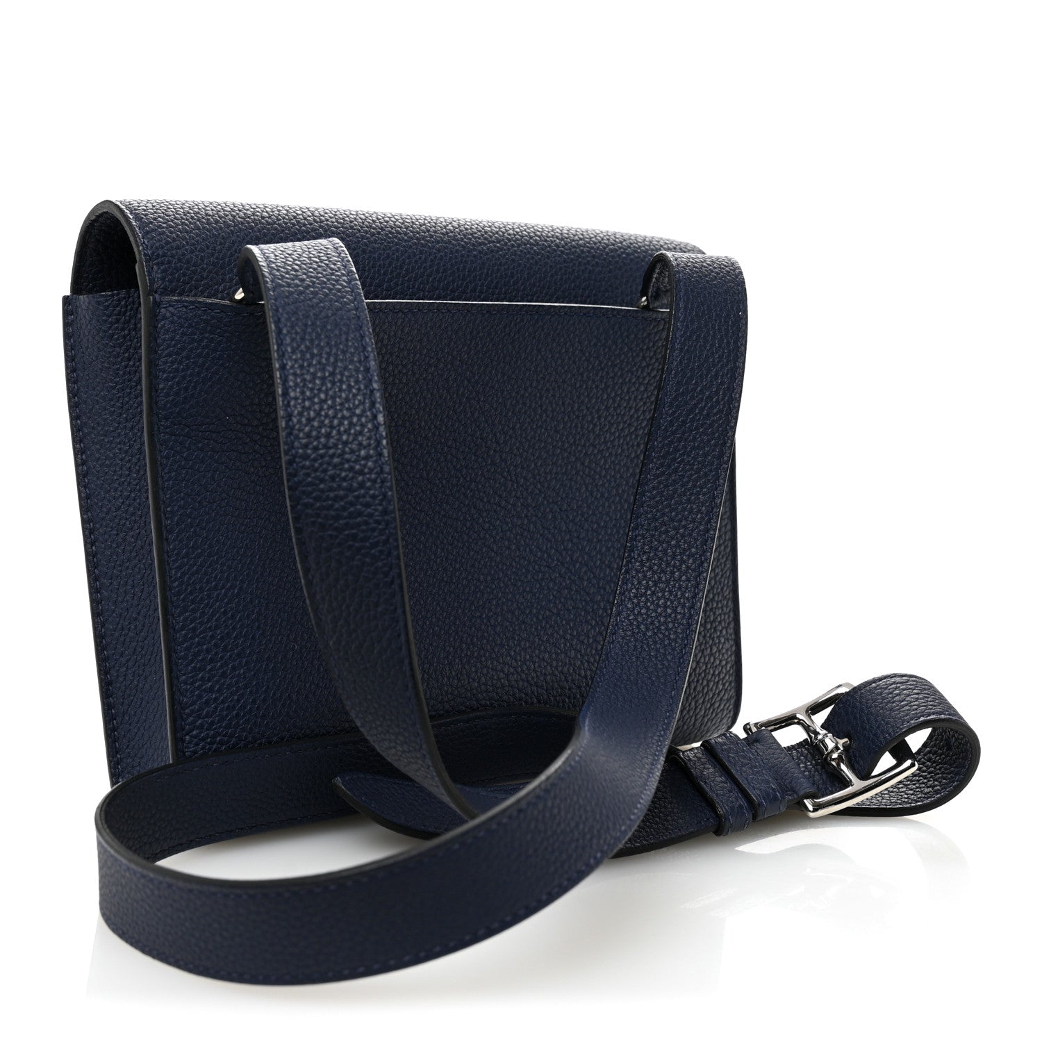 Hermes Togo Laque Sac A Depeches 21 Messenger Bag Bleu Saphir Orange Graffiti 3 of 10