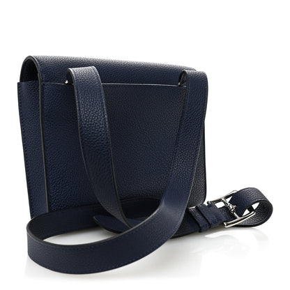 Hermes Togo Laque Sac A Depeches 21 Messenger Bag Bleu Saphir Orange Graffiti 3 of 10